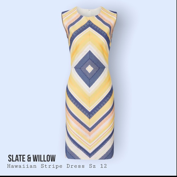 Slate & Willow (12) Hawaiian Stripe Sheath Dress - Picture 2 of 11